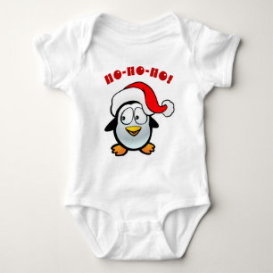 Cute Santa Claus Penguin Cartoon Baby Bodysuit
