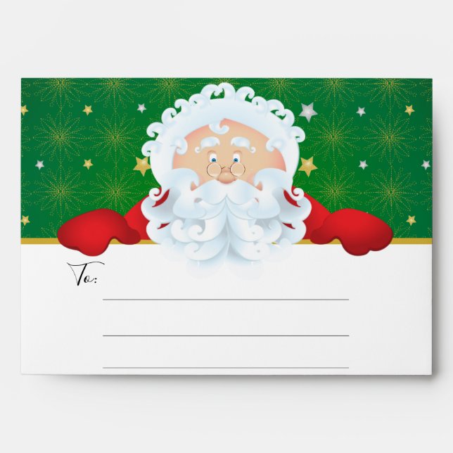 Cute Santa Claus Personalised Holiday Envelope (Front)