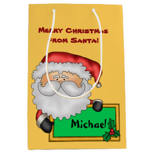 Cute Santa Claus Personalised Medium Gift Bag