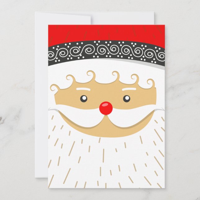 Cute Santa Claus Portrait Holiday Card (Front)