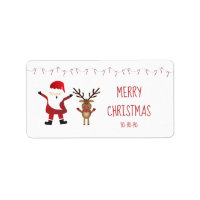 Cute Santa Claus Reindeer Candy Canes Red