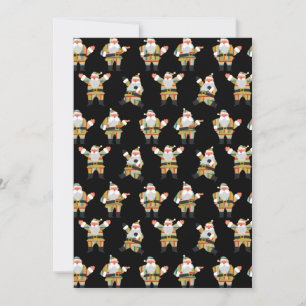 Cute Santa Claus Retro Style Merry Christmas Xmas Invitation