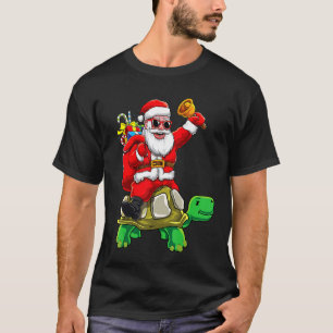 Cute Santa Claus Riding Turtle Boys Girls Kids Coo T-Shirt