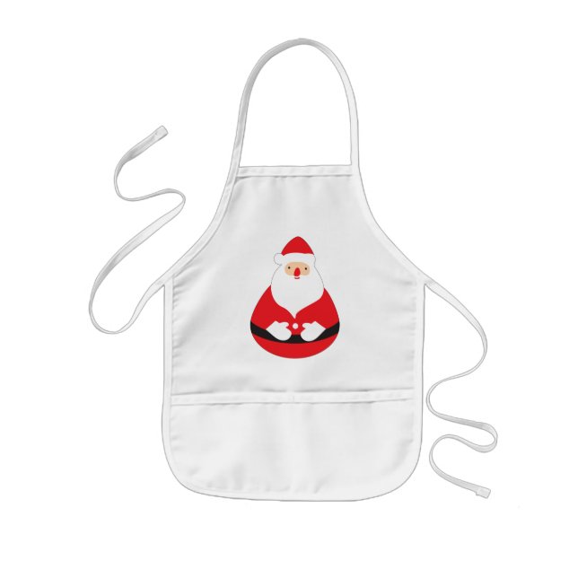Cute Santa Claus Roly-poly Toy Kids Apron (Front)
