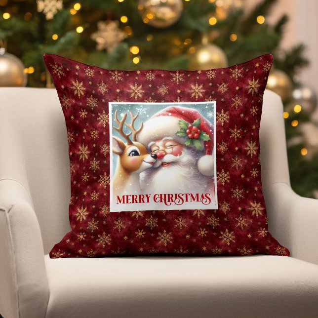 Cute Santa Claus Rudolph Holiday Pillow Cozy Home (Cute Santa Claus Rudolph Holiday Pillow Cozy Home

)