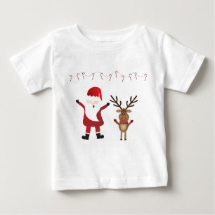 Cute Santa Claus Rudolph Red Nosed Reindeer Baby T-Shirt