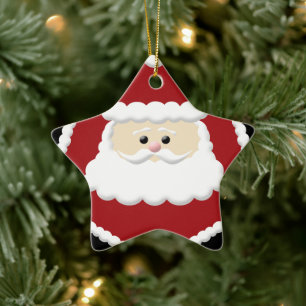 Cute Santa Claus Star Ornament
