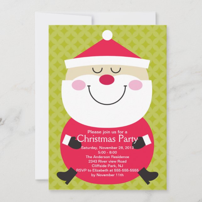 Cute Santa Claus Winter Party Invitation (Front)