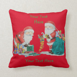 Cute santa clause getting ready for Christmas Cushion