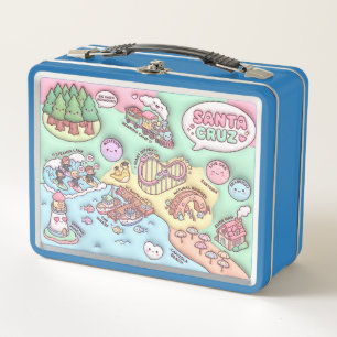 Cute Santa Cruz California Neighbourhood Map UCSC Metal Lunch Box