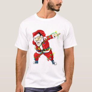 Cute Santa Dabbing Lights Christmas Men T-Shirt