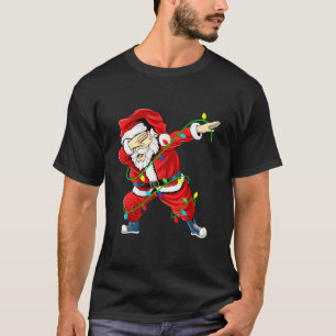 Cute Santa Dabbing Lights Christmas Men T-Shirt