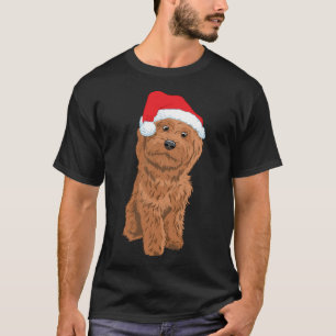 Cute Santa Doodle Dog Christmas T-Shirt