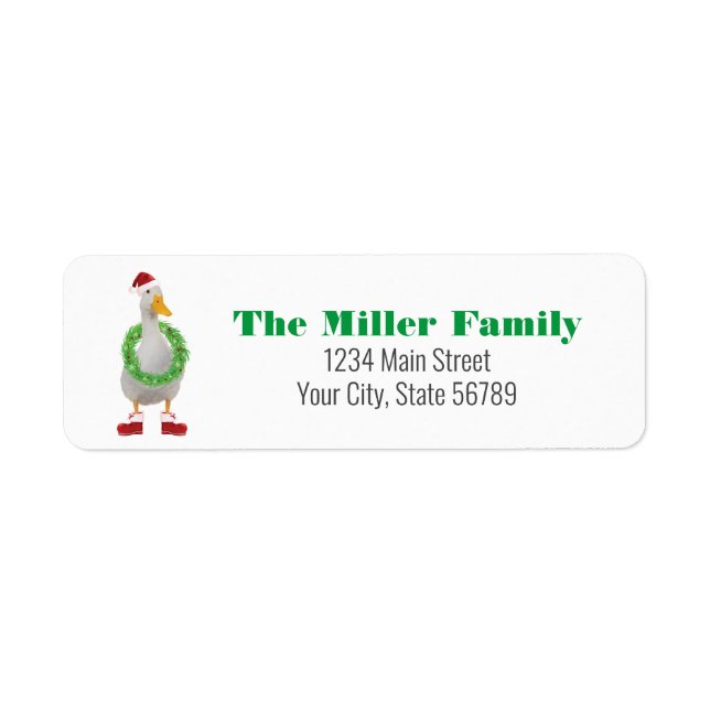 Cute Santa Duck Return Address Label (Front)