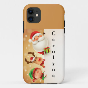 Cute Santa ,Elf and reindeer Printed Personalised iPhone 11 Case