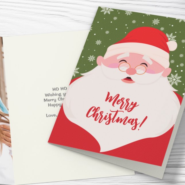 Cute Santa Graphic Christmas Photo Holiday Card (Creator Uploaded)
