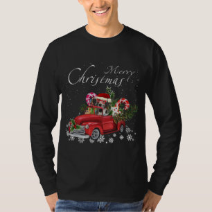 Cute Santa Great Dane Riding Red Truck Merry Chris T-Shirt