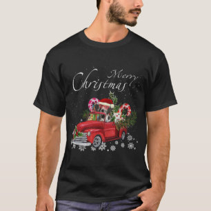 Cute Santa Great Dane Riding Red Truck Merry Chris T-Shirt