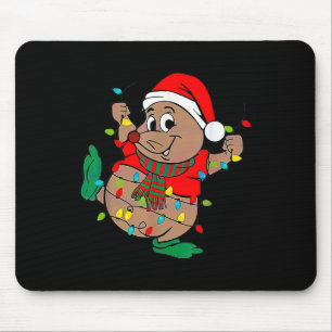 Cute Santa Gus Christmas Lights Mouse Pad