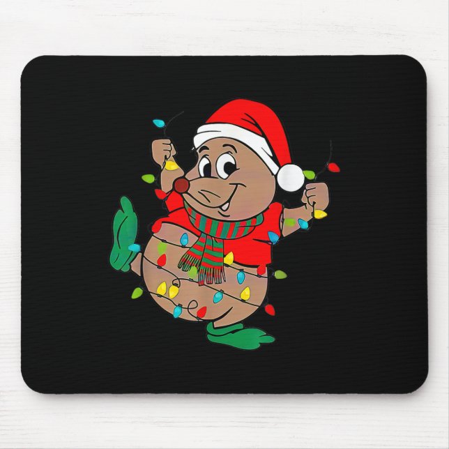 Cute Santa Gus Christmas Lights  Mouse Pad (Front)