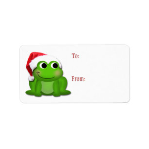 Cute Santa Hat Froggy - Christmas Gift Labels