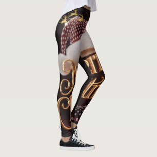 Cute Santa Hat & Typography Leggings