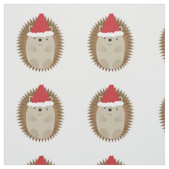 Cute Santa Hedgehog Fabric (Swatch)
