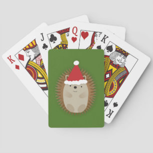 Cute Santa Hedgehog Playing Cards