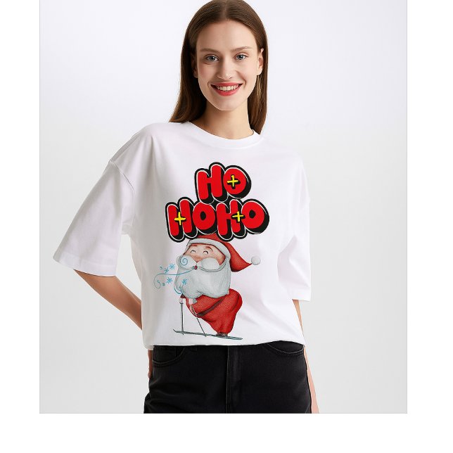 Cute Santa “Ho Ho Ho” Christmas – for family  T-Shirt (Creator Uploaded)