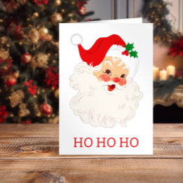 Cute Santa Ho Ho Ho Holiday Card