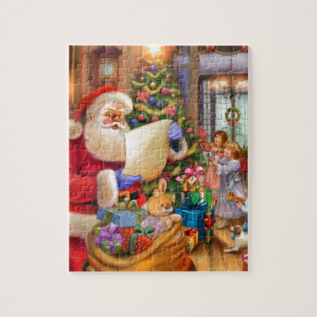 Cute Santa holiday design with kids Jigsaw Puzzle (Vertical)