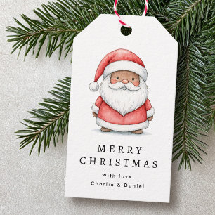 Cute Santa illustration Merry Christmas Gift Tags