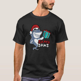 Cute Santa Jaws Family Christmas Pyjamas Funny Sha T-Shirt