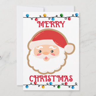 Cute Santa Merry Christmas Blank Inside Card