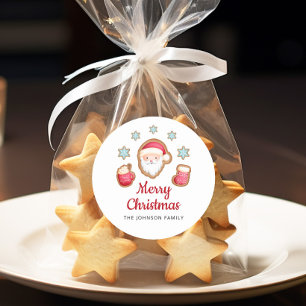Cute Santa Merry Christmas Classic Round Sticker