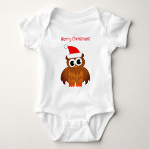 Cute Santa owlet Christmas baby jumpsuit