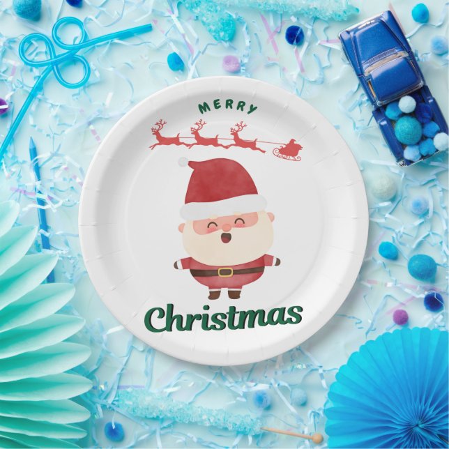 Cute Santa Paper Plate (Party)
