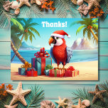 Cute Santa Parrot Tropical Beach Christmas Thank You Card<br><div class="desc">Cute Santa Parrot Tropical Beach Christmas Thank You Card</div>