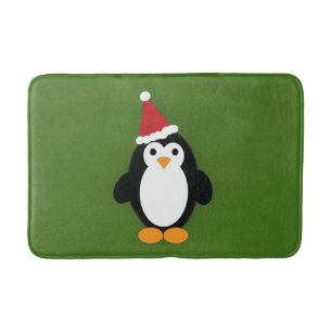 Cute Santa Penguin Bath Mat