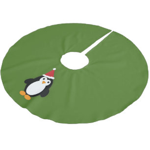 Cute Santa Penguin Brushed Polyester Tree Skirt