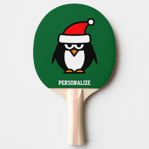 Cute Santa penguin cartoon ping pong paddle