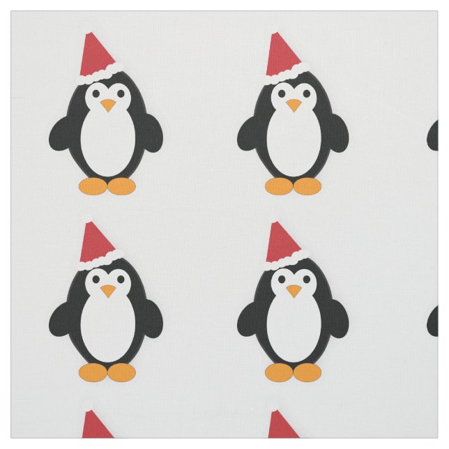 Cute Santa Penguin Fabric (Swatch)