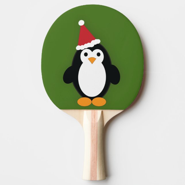 Cute Santa Penguin Ping Pong Paddle (Front)