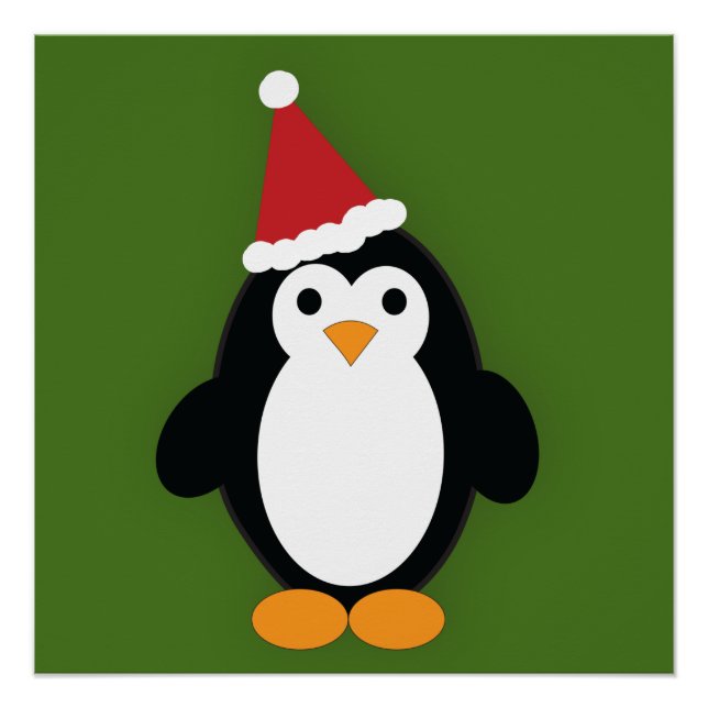 Cute Santa Penguin Poster (Front)