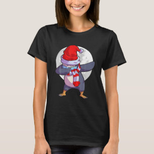 Cute Santa Penguin Wearing Mask Christmas Holiday T-Shirt