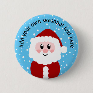 Cute Santa Personalised 6 Cm Round Badge