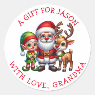 Cute Santa Personalised Christmas Gift Tags 