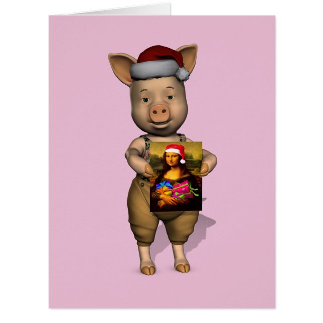 Cute Santa Piggie Showing Personalizable Image (Front)