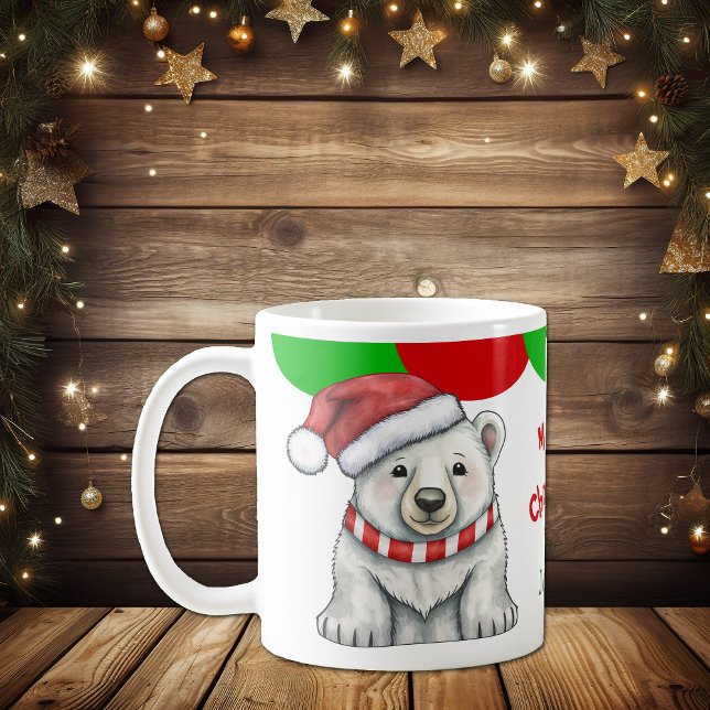 Cute Santa Polar Bear Kid's Mug (Creator Uploaded)