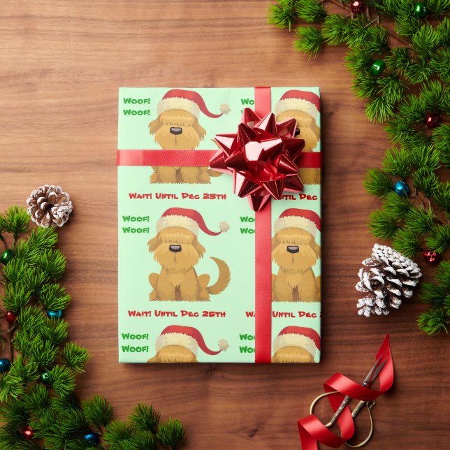 Cute Santa Puppy Christmas Wrapping Paper (Holiday Gift)